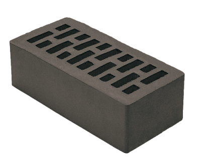 Картинка Кирпич - Облицовочный кирпич Облицовочный Полуторный : М-200 размером 120x250x88. Цвет серый, производство Тербунский гончар Кирпичный завод 