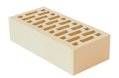 Картинка Кирпич - Облицовочный кирпич Облицовочный Одинарный : М-150 размером 120x250x65. Цвет белый, производство Новомосковский кирпичный завод 