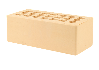 Картинка Кирпич - Облицовочный кирпич Облицовочный Полуторный : М-175 размером 120x250x88. Цвет желтый, производство Железногорский кирпичный завод 