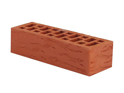 Картинка Кирпич - Облицовочный кирпич Облицовочный Евро кора : М-175 размером 85x250x65. Цвет красный, производство Рязанский кирпичный завод 