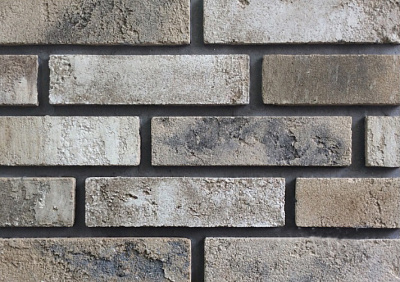 Картинка Кирпич - Ручная формовка Облицовочный Ручной формовки RB 01  : М-400 размером 120x250x65. Цвет серый, производство Real&nbspBrick 