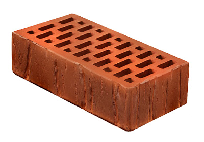 Картинка Кирпич - Облицовочный кирпич Облицовочный Одинарный : М-150 размером 120x250x65. Цвет коричневый, производство Воротынский кирпичный завод 