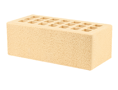 Картинка Кирпич - Облицовочный кирпич Облицовочный Полуторный : М-175 размером 120x250x88. Цвет желтый, производство Железногорский кирпичный завод 