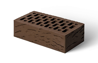 Картинка Кирпич - Облицовочный кирпич Облицовочный пустотелый : М-175 размером 120x250x65. Цвет коричневый, производство Магма 