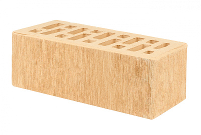 Картинка Кирпич - Облицовочный кирпич Облицовочный Полуторный : М-175 размером 120x250x88. Цвет желтый, производство Старооскольский кирпичный завод 