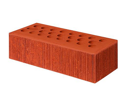 Картинка Кирпич - Облицовочный кирпич Облицовочный Евро : М-150 размером 85x250x65. Цвет красный, производство Керма кирпичный завод 