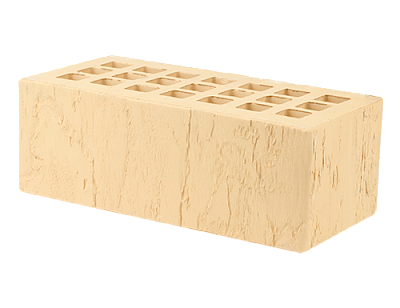 Картинка Кирпич - Облицовочный кирпич Облицовочный Полуторный : М-175 размером 120x250x88. Цвет желтый, производство Железногорский кирпичный завод 