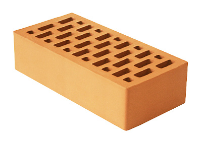 Картинка Кирпич - Облицовочный кирпич Одинарный облицовочный абрикос : М-175 размером 120x250x65. Цвет красный, производство Воротынский кирпичный завод 