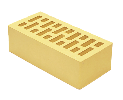 Картинка Кирпич - Облицовочный кирпич Облицовочный Полуторный : М-200 размером 120x250x88. Цвет желтый, производство Тербунский гончар Кирпичный завод 