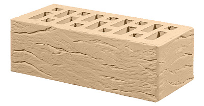 Картинка Кирпич - Облицовочный кирпич Облицовочный Полуторный : М-175 размером 120x250x88. Цвет бежевый, производство Старооскольский кирпичный завод 