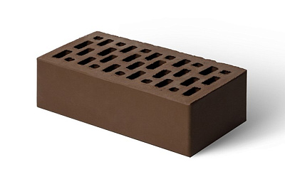 Картинка Кирпич - Облицовочный кирпич Облицовочный пустотелый : М-175 размером 120x250x65. Цвет коричневый, производство Магма 