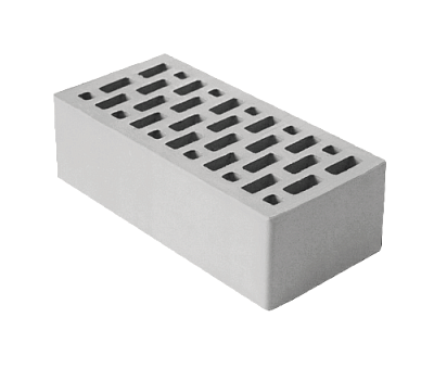 Картинка Кирпич - Облицовочный кирпич Облицовочный Полуторный : М-150 размером 120x250x88. Цвет серый, производство Новомосковский кирпичный завод 