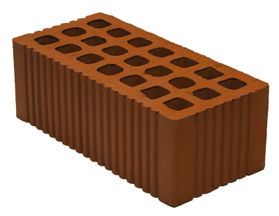 Картинка Кирпич - Строительный кирпич Строительный пустотелый : М-150 размером 120x250x88. Цвет , производство Михневский кирпичный завод 