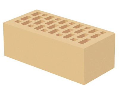 Картинка Кирпич - Облицовочный кирпич Облицовочный Полуторный : М-175 размером 120x250x88. Цвет желтый, производство Голицынский кирпичный завод 