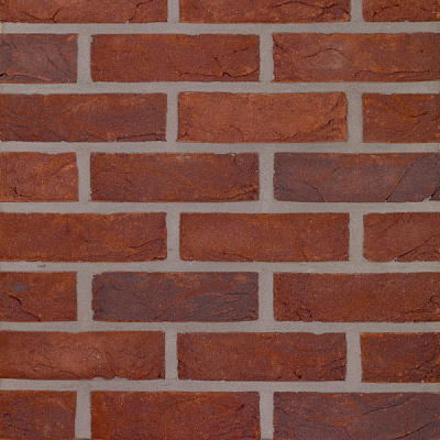 Картинка Кирпич - Ручная формовка Кирпич облицовочный Porthmouth Pampas : М-125 размером 100x214x64. Цвет бордовый, производство Terca 