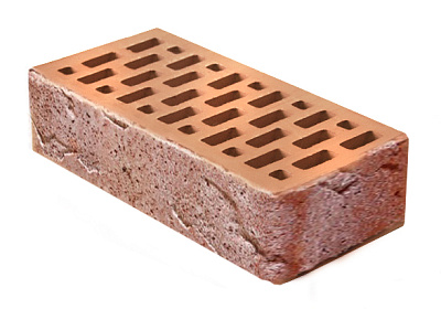 Картинка Кирпич - Облицовочный кирпич Облицовочный Одинарный : М-150 размером 120x250x65. Цвет розовый, производство Воротынский кирпичный завод 