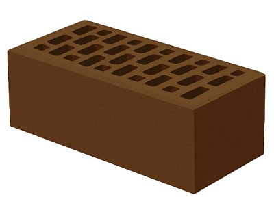 Картинка Кирпич - Облицовочный кирпич Облицовочный Полуторный : М-175 размером 120x250x88. Цвет коричневый, производство Голицынский кирпичный завод 