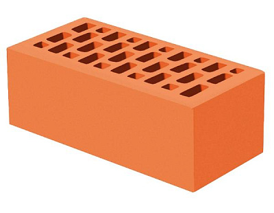 Картинка Кирпич - Облицовочный кирпич Облицовочный Полуторный : М-175 размером 120x250x88. Цвет красный, производство Голицынский кирпичный завод 