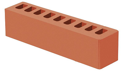 Картинка Кирпич - Облицовочный кирпич Облицовочный Евро 0,5 : М-150 размером 60x250x65. Цвет красный, производство Голицынский кирпичный завод 