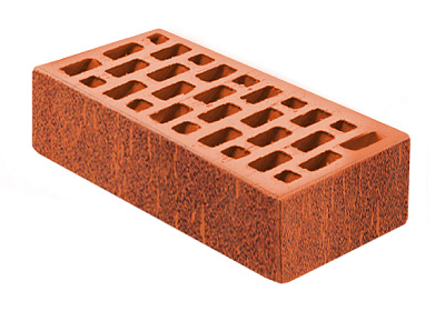 Картинка Кирпич - Облицовочный кирпич Облицовочный Одинарный : М-150 размером 120x250x65. Цвет красный, производство Воротынский кирпичный завод 