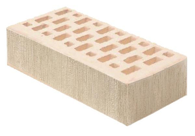 Картинка Кирпич - Облицовочный кирпич Облицовочный Одинарный : М-175 размером 120x250x65. Цвет белый, производство Воротынский кирпичный завод 