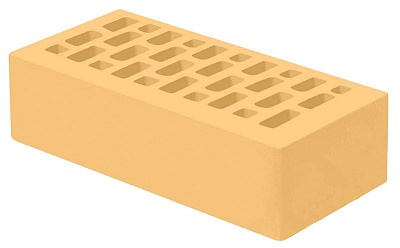 Картинка Кирпич - Облицовочный кирпич Облицовочный Одинарный : М-175 размером 120x250x65. Цвет желтый, производство Голицынский кирпичный завод 