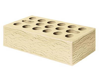 Картинка Кирпич - Облицовочный кирпич Облицовочный Одинарный : М-150 размером 120x250x65. Цвет белый, производство Керма кирпичный завод 